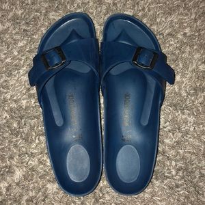 Navy water-friendly Birkenstocks.